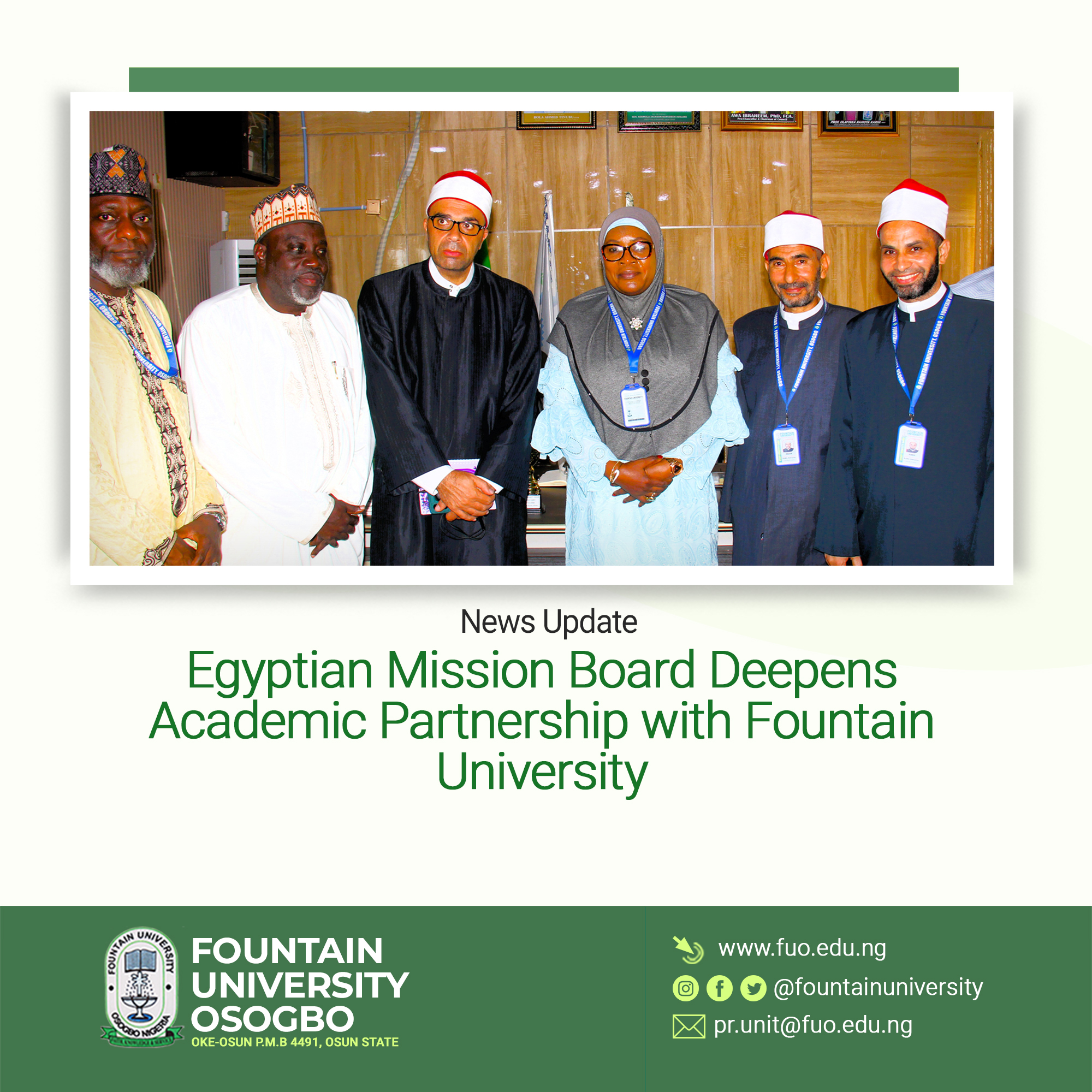 Egyptian Mission Board Deepens Academic Partnership with Fountain University